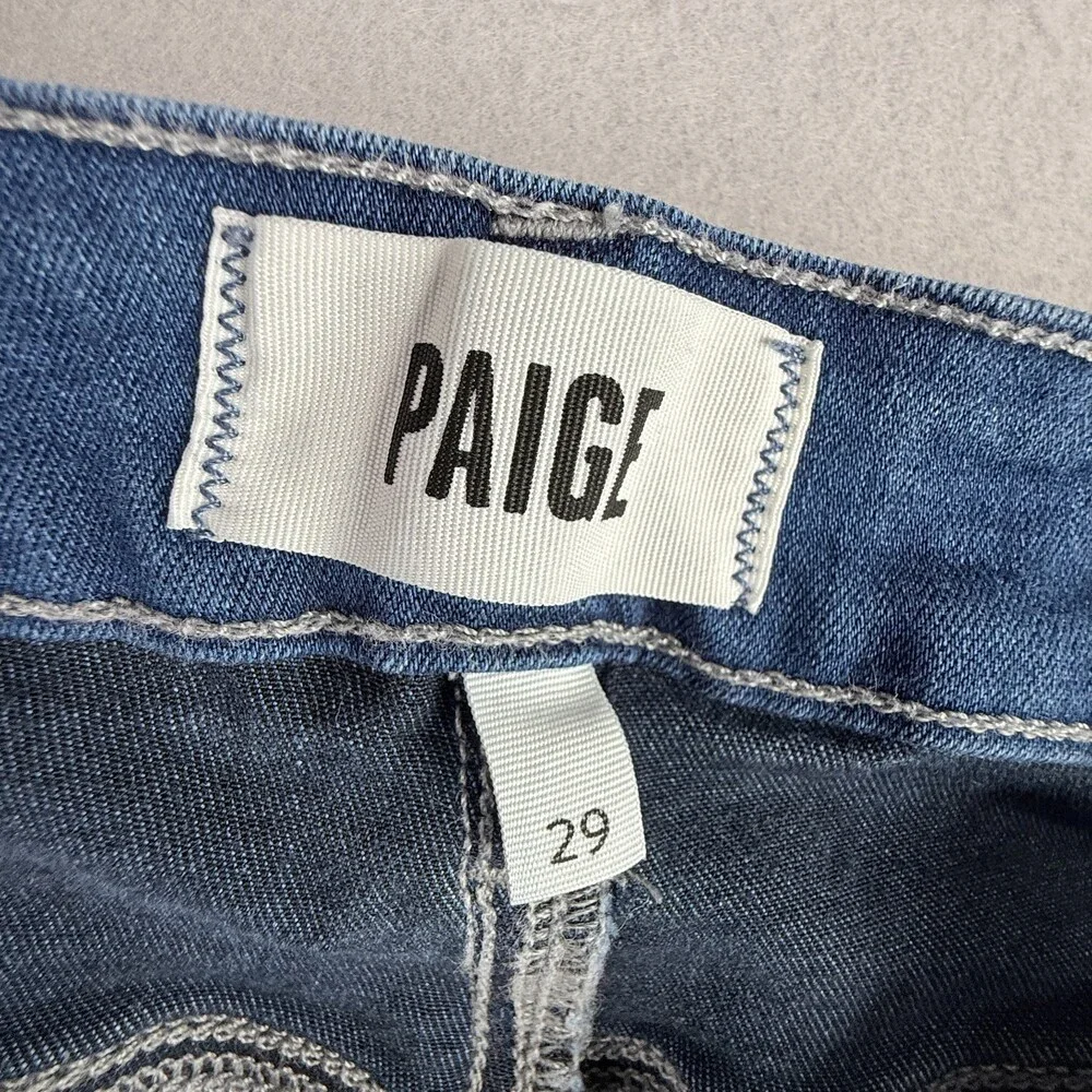 PAIGE Jeans Genesee Crop Womens 29 Blue Wide Leg High Rise Cropped Denim - Picture 2 of 9